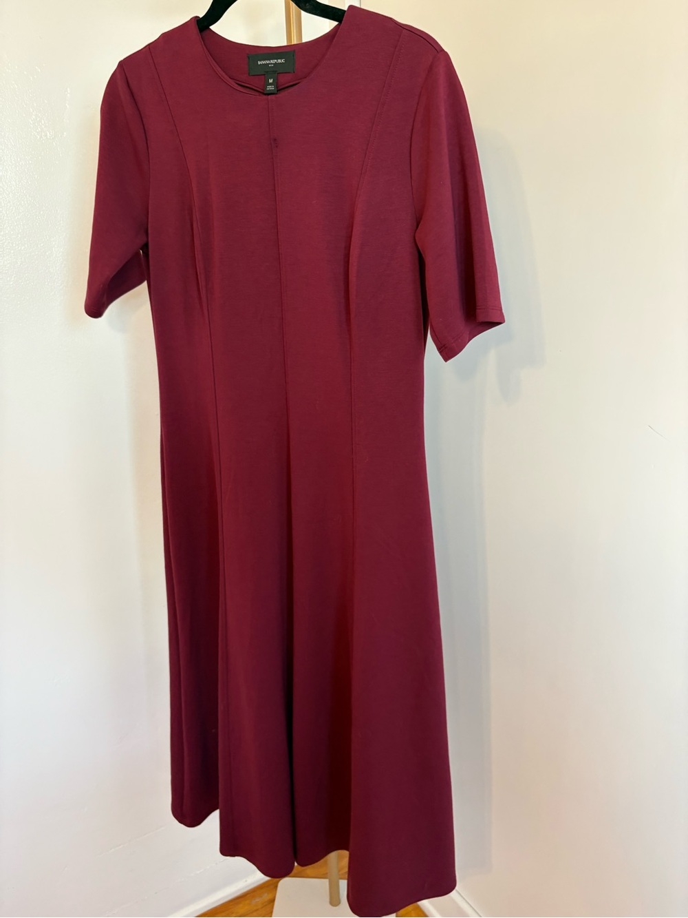Banana Republic Wine Midi Fit-and-Flare Dress